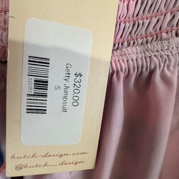 Hutch Pink Red & Navy Print Getty Halter Wide Leg Ruffle Jumpsuit - Picture 10 of 10